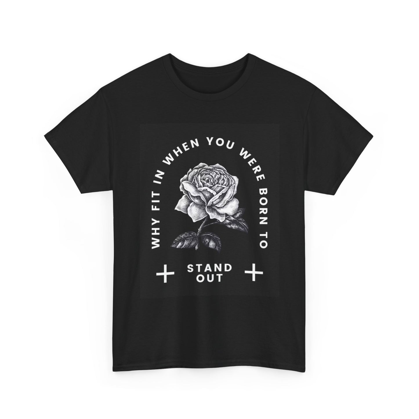Why Fit In Stand Out T Shirt Graphic Unisex Heavy Cotton Tee