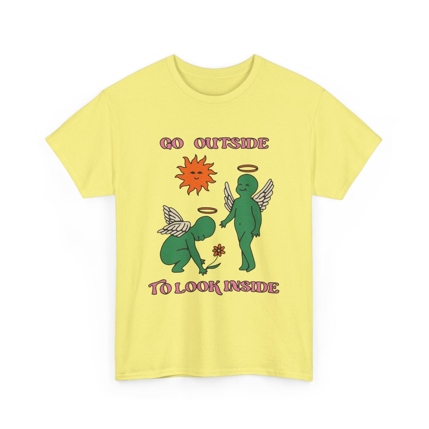 Go Outside To Look Inside Graphic T Shirt NEW Adult Unisex Heavy Cotton Tee