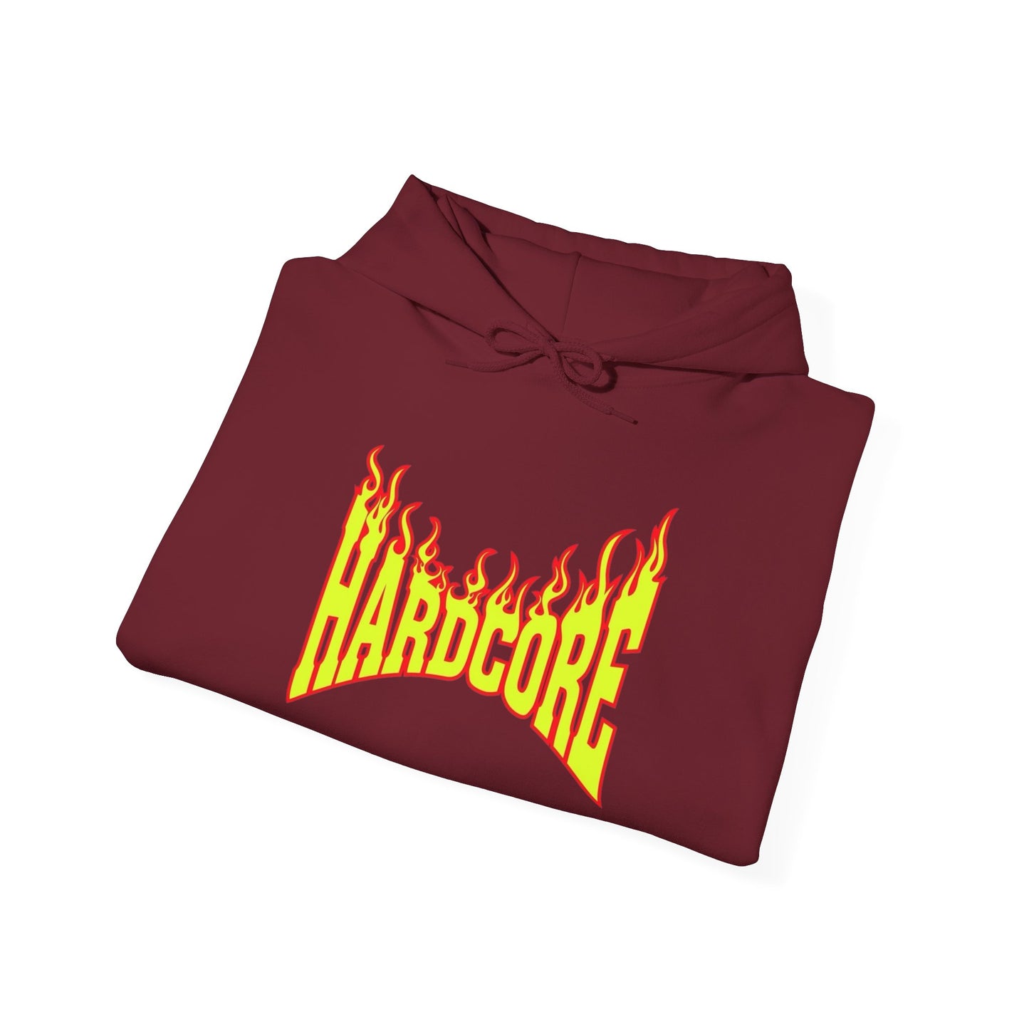 Hardcore Flame Logo Retro Graphic Hoodie Unisex Heavy Blend™ Hooded Sweatshirt