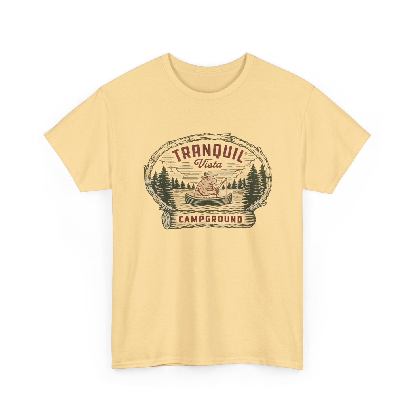 Tranquil Camp Ground Graphic T Shirt Unisex Heavy Cotton Tee