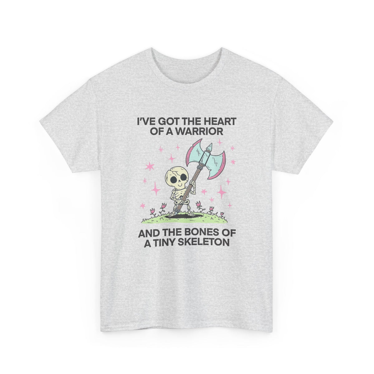 Skeleton Warrior Quote T-Shirt | Heart of a Warrior Men's Graphic Tee