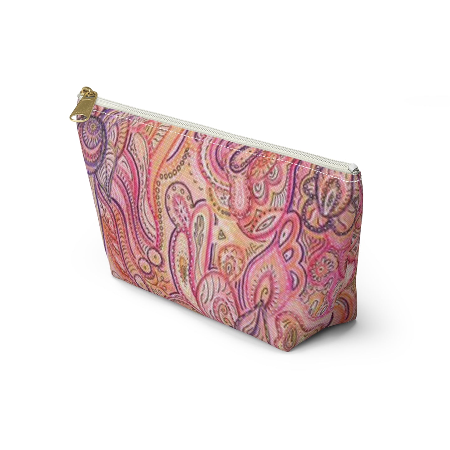 Morrocan All Over Print Travel Bag Multi Color Accessory Pouch w T-bottom Pink