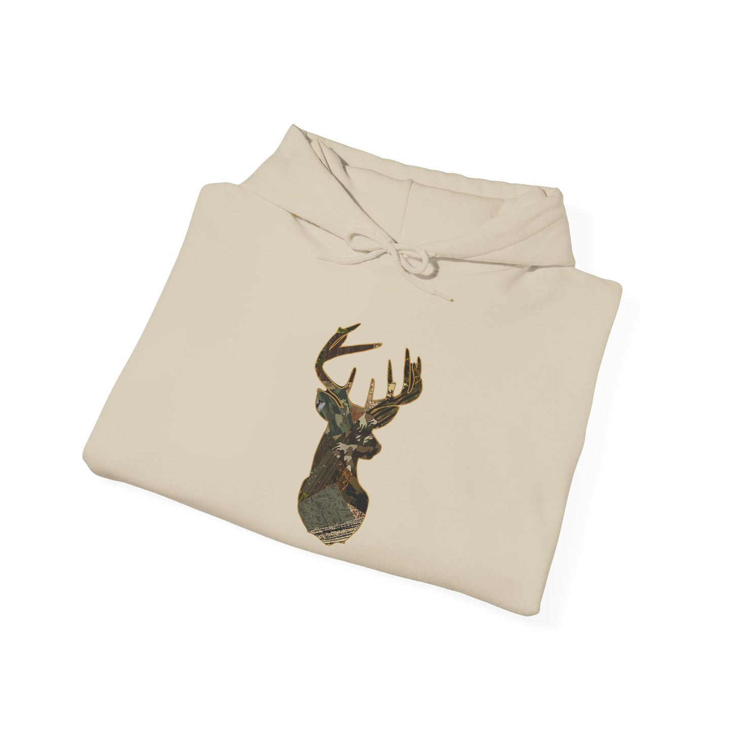 Camo Deer Buck Hunting Outdoors Graphic Hoodie Heavy Blend™ Hooded Sweatshirt