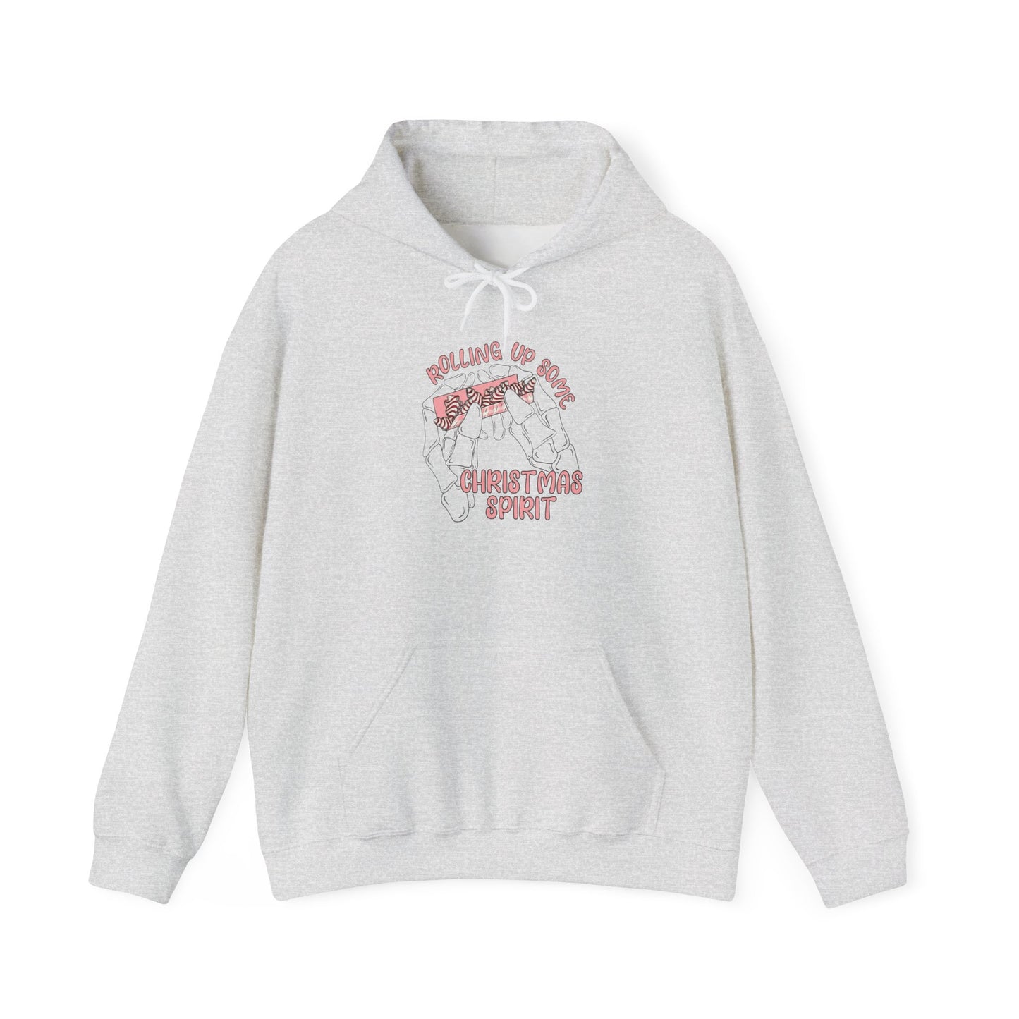 Rolling Up Christmas Spirit Funny Graphic Hoodie Heavy Blend™ Hooded Sweatshirt