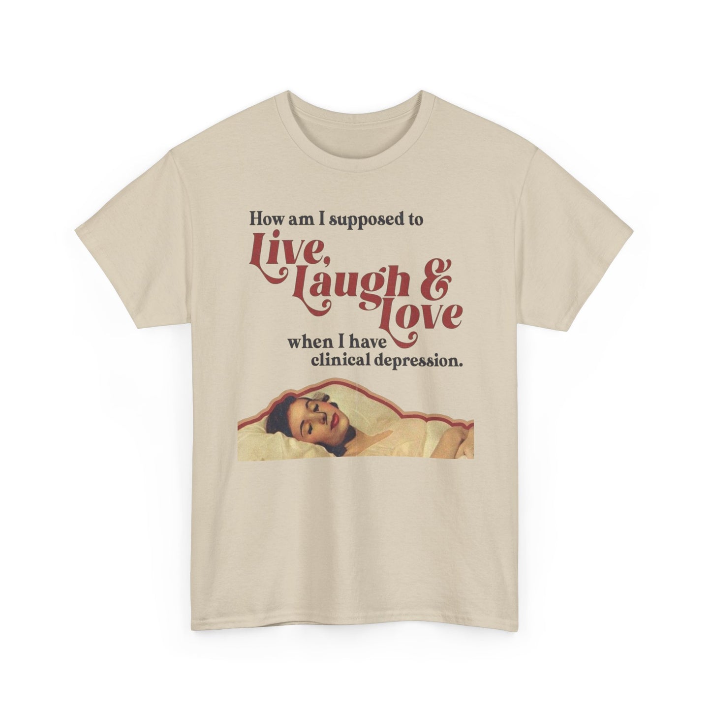 Live Laugh And Love Graphic T-Shirt Women's Heavy Comfy Cotton Tee
