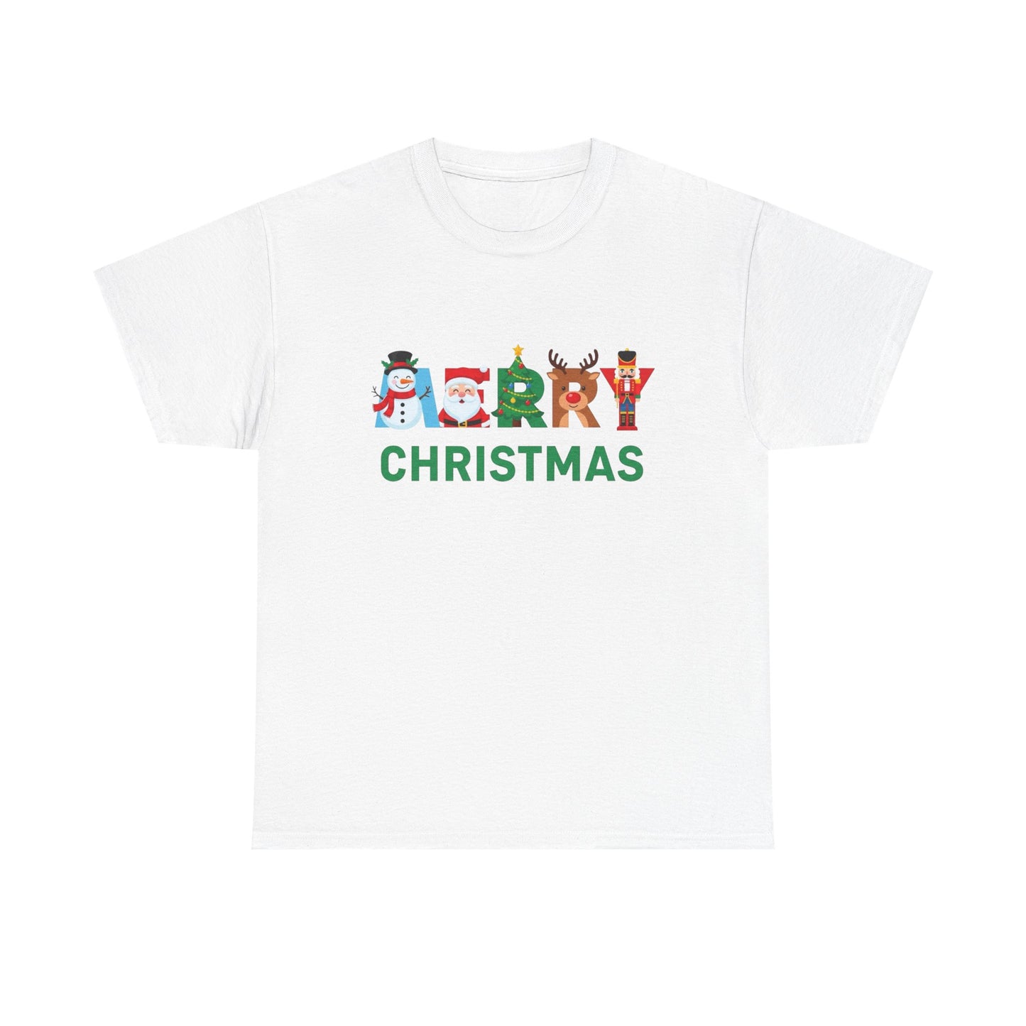 Merry Christmas Characters Graphic T Shirt NEW Unisex Heavy Cotton Tee