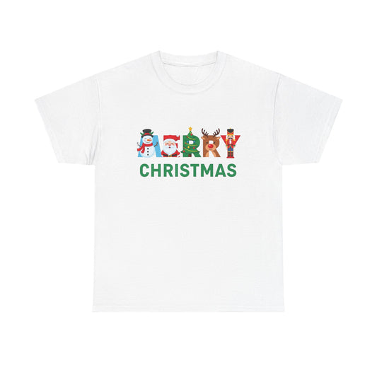 Merry Christmas Characters Graphic T Shirt NEW Unisex Heavy Cotton Tee