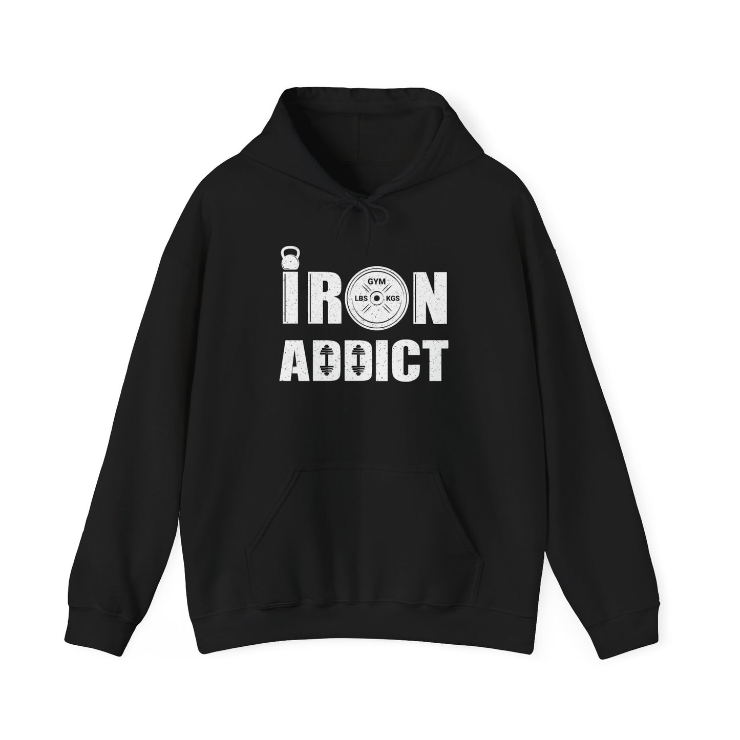 Iron Addict GYM Gear Graphic Hoodie Men's Heavy Blend™ Hooded Sweatshirt