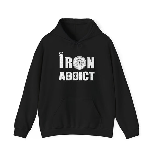 Iron Addict GYM Gear Graphic Hoodie Men's Heavy Blend™ Hooded Sweatshirt
