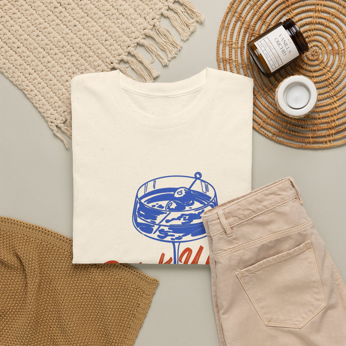 Drink Up Cocktail Glass Illustration T-Shirt Men's Graphic Tee