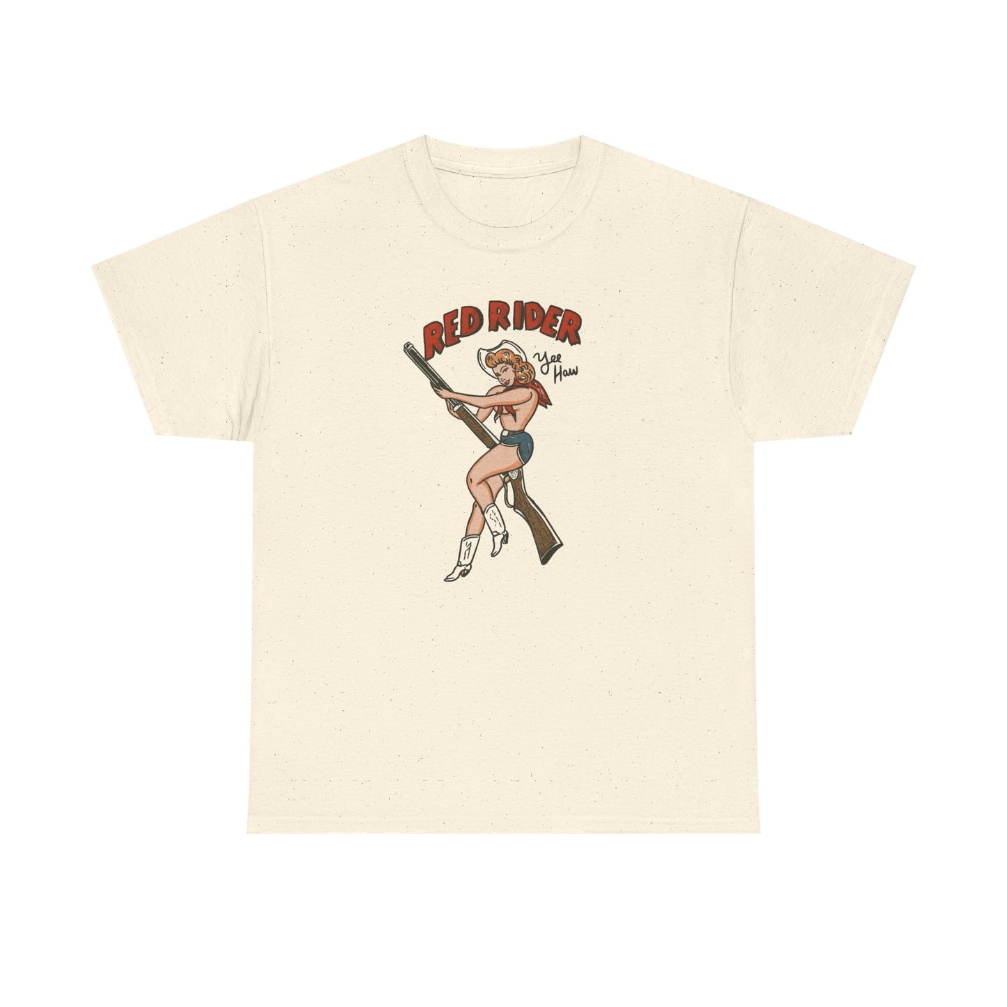 Red Rider Cowgirl Graphic T Shirt Unisex Heavy Cotton Tee GIFT NEW