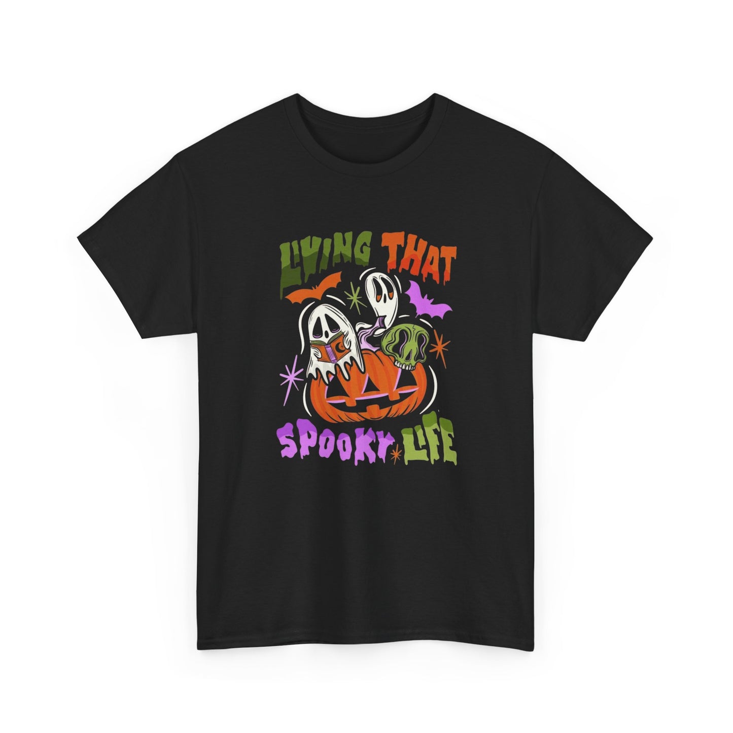 Living That Spooky Life Vintage Graphic T-Shirt, Unisex Cotton Shirt