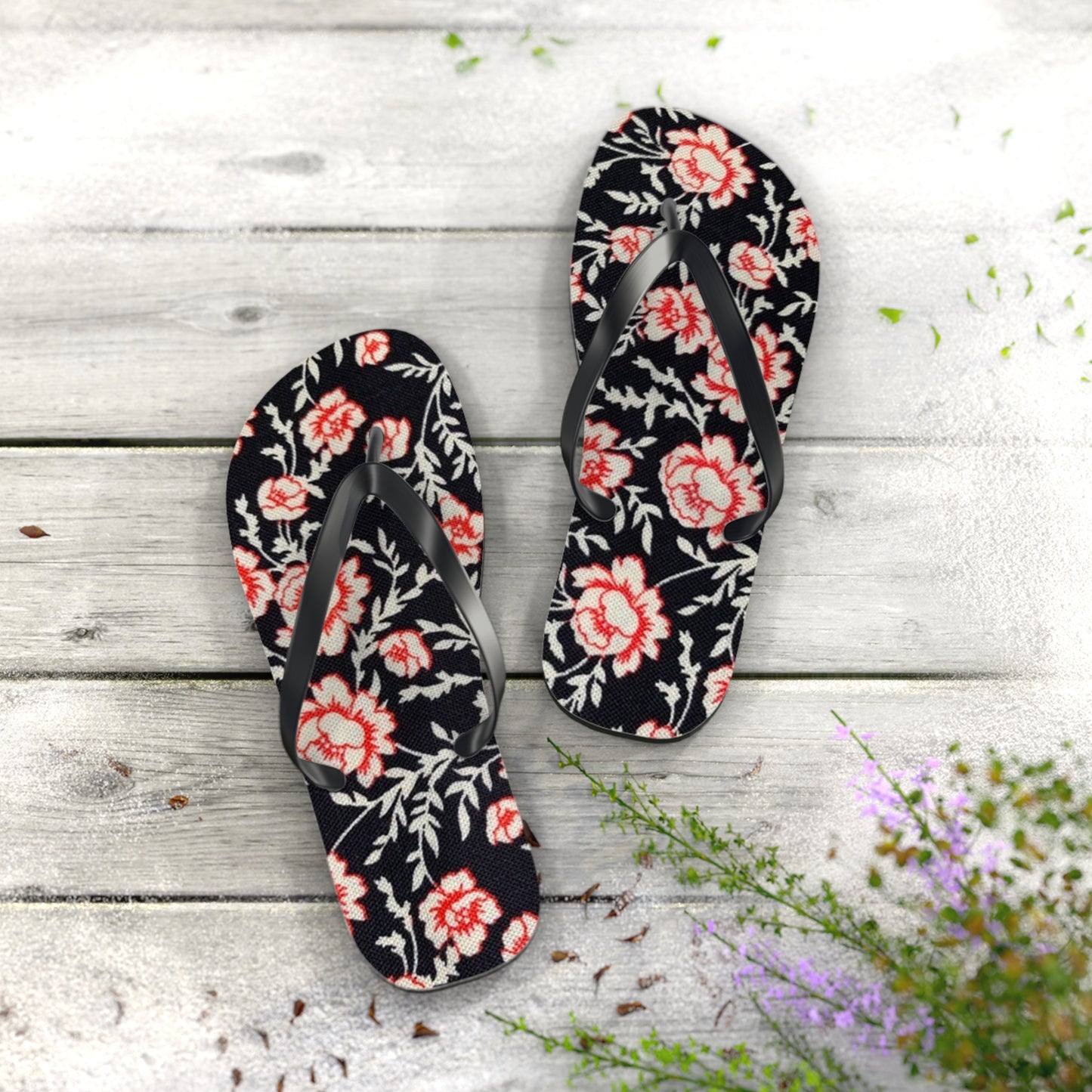 Pink Roses Sandals Summer Flip Flops Slides BRAND NEW
