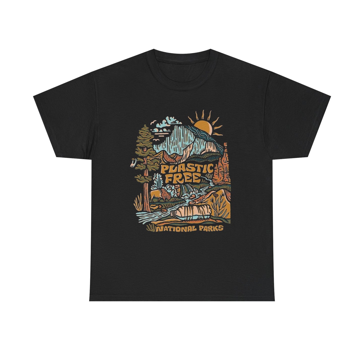 Plastic Free National Parks Graphic T Shirt NEW Adult Tee