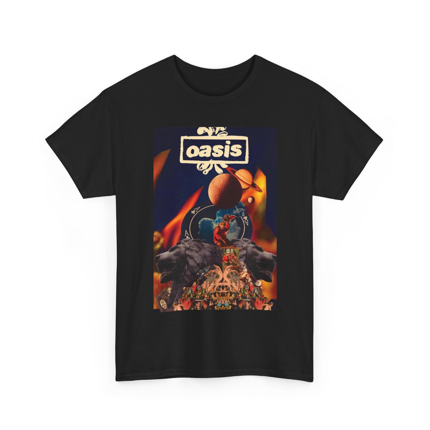 Oasis Band Merch T Shirt Vintage Poster Retro Rock Unisex Heavy Cotton Tee