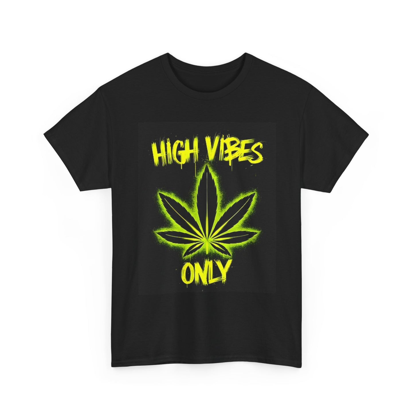 High Vibes Only T Shirt Retro Neon Graphic BRAND NEW Unisex Heavy Cotton Tee