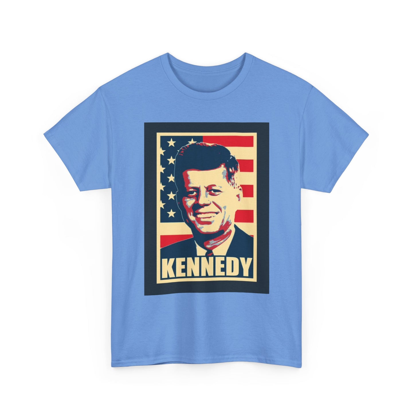 JFK Tshirt John F Kennedy American Flag President Unisex Heavy Cotton Tee