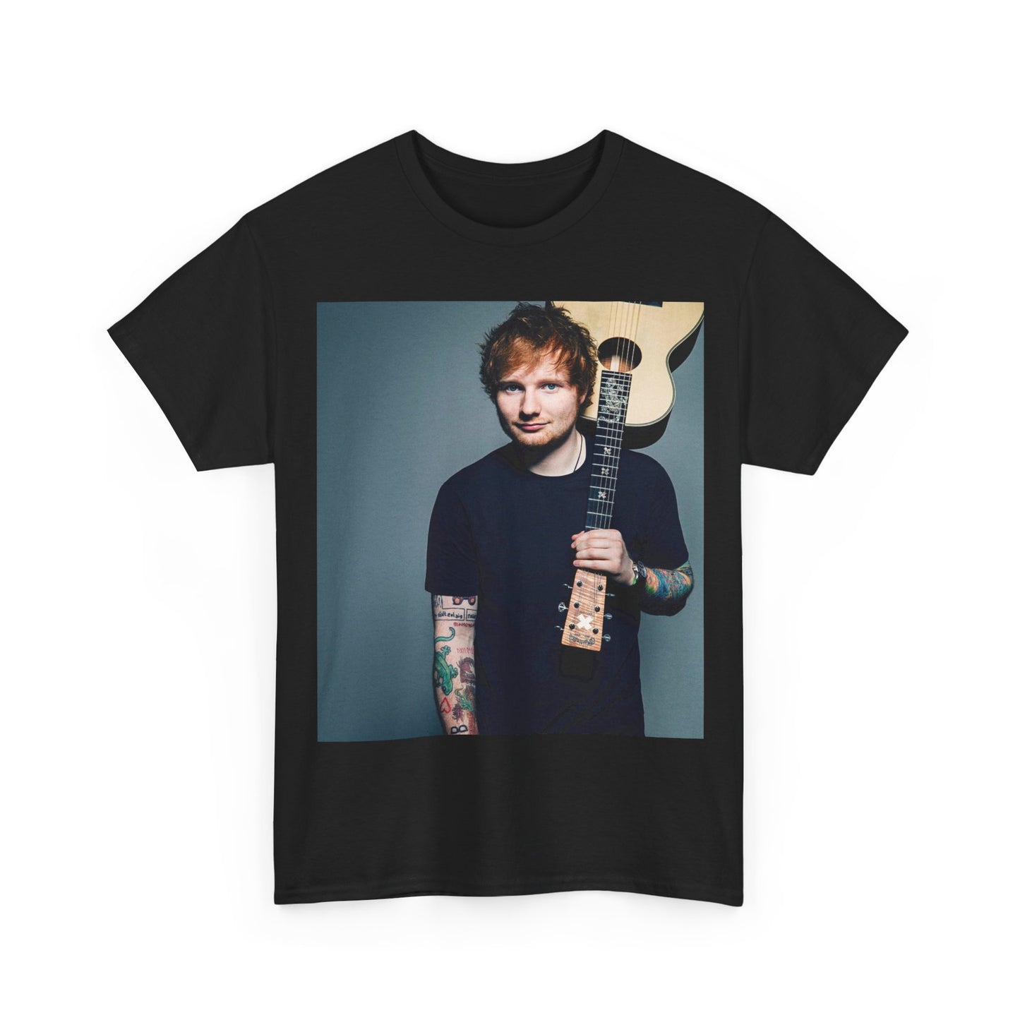Ed Sheeran Tshirt Guitar Pop Uk London Graphic Music Unisex Heavy Cotton Tee f