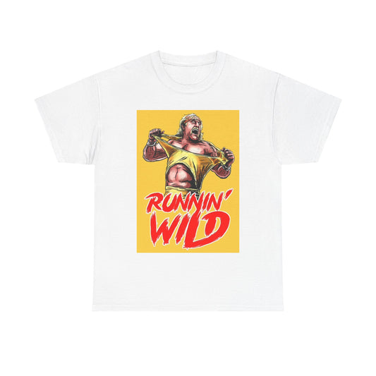 Hulk Tshirt Vintage Wrestling Runnin Wild Hogan Cartoon Graphic Heavy Cotton Tee