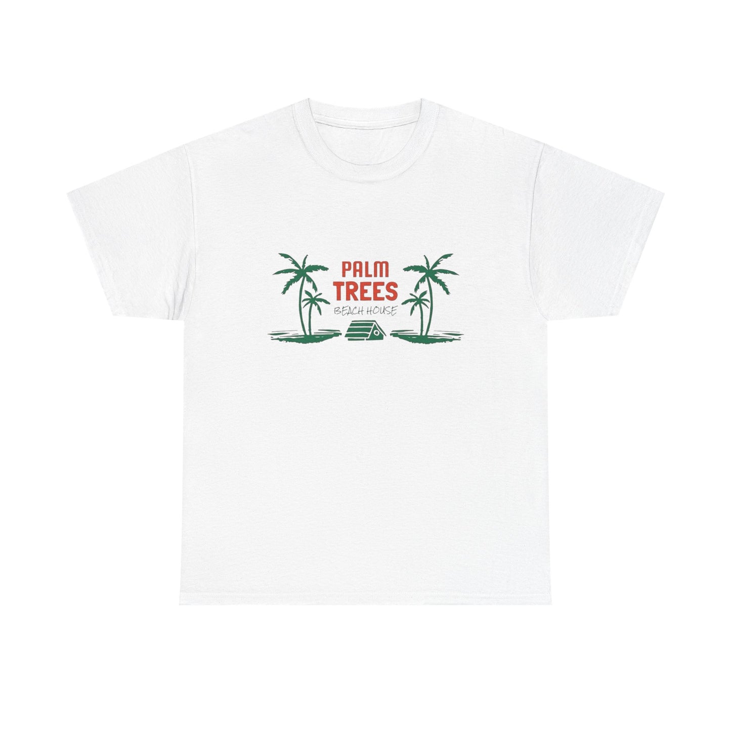 Palm Trees Beach House Graphic T Shirt NEW Unisex Heavy Cotton Tee