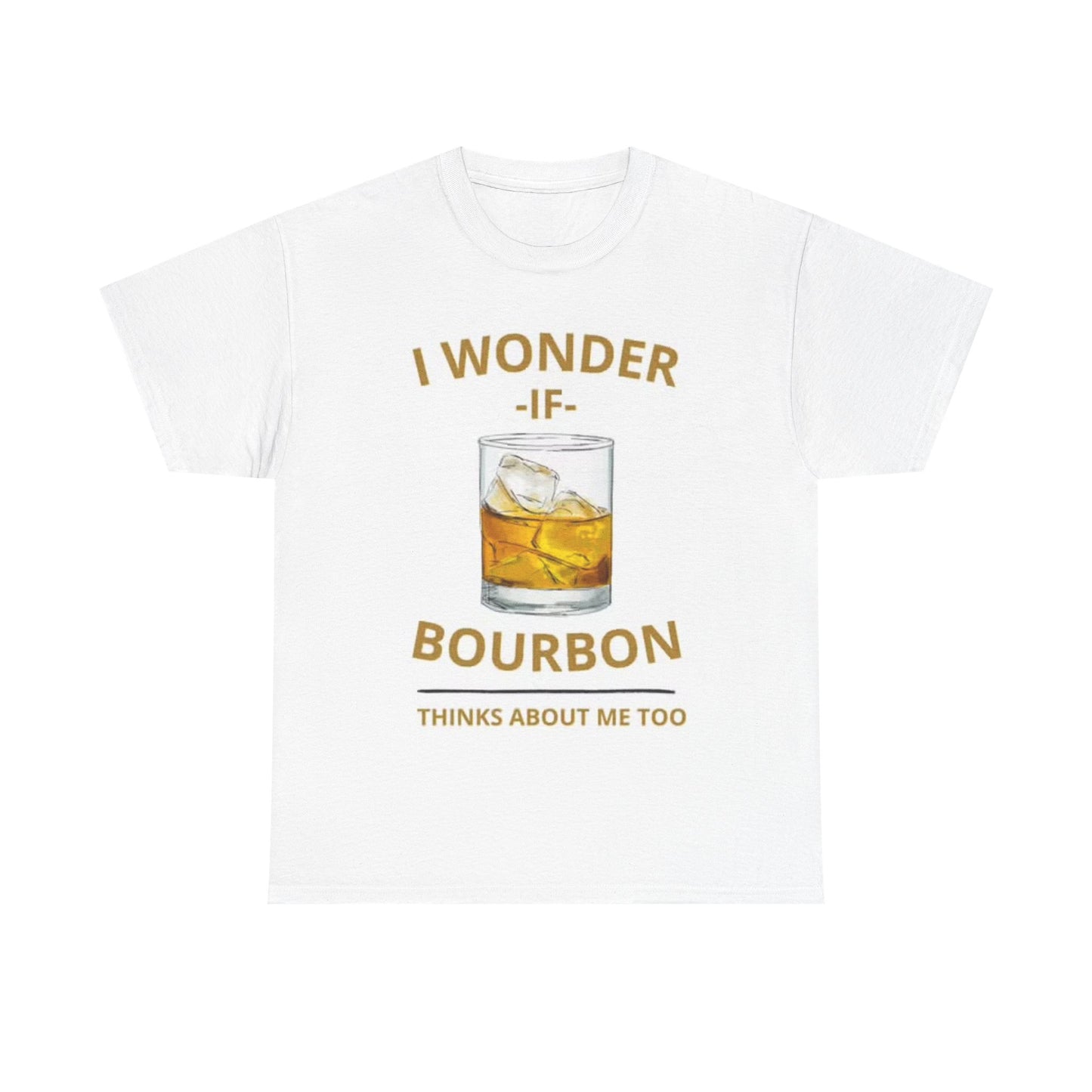 Bourbon On The Rocks Shirt Funny Whiskey Graphic unisex Heavy Cotton Tee
