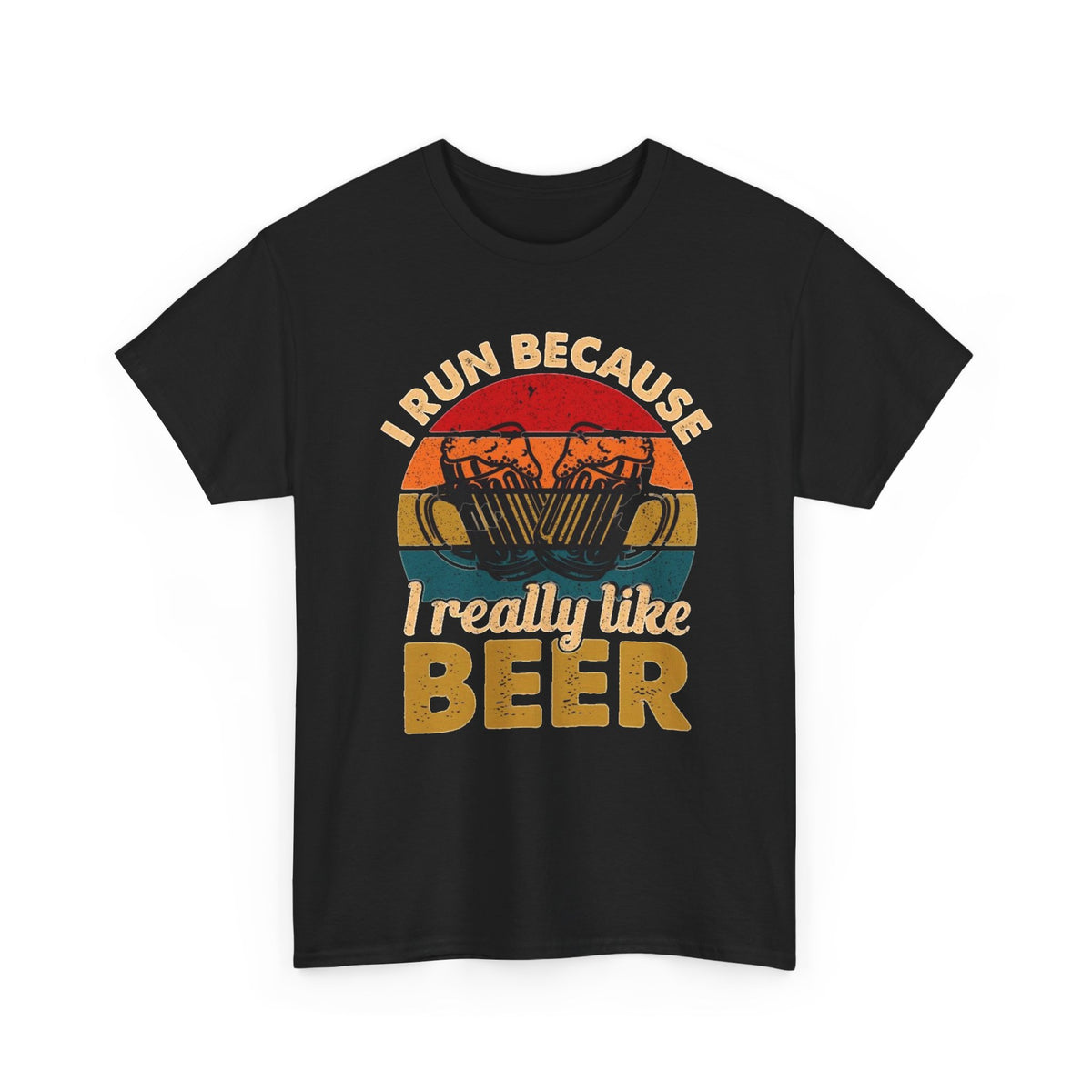 I Run Because I Really Like Beer Graphic T-Shirt Men's Graphic Tee