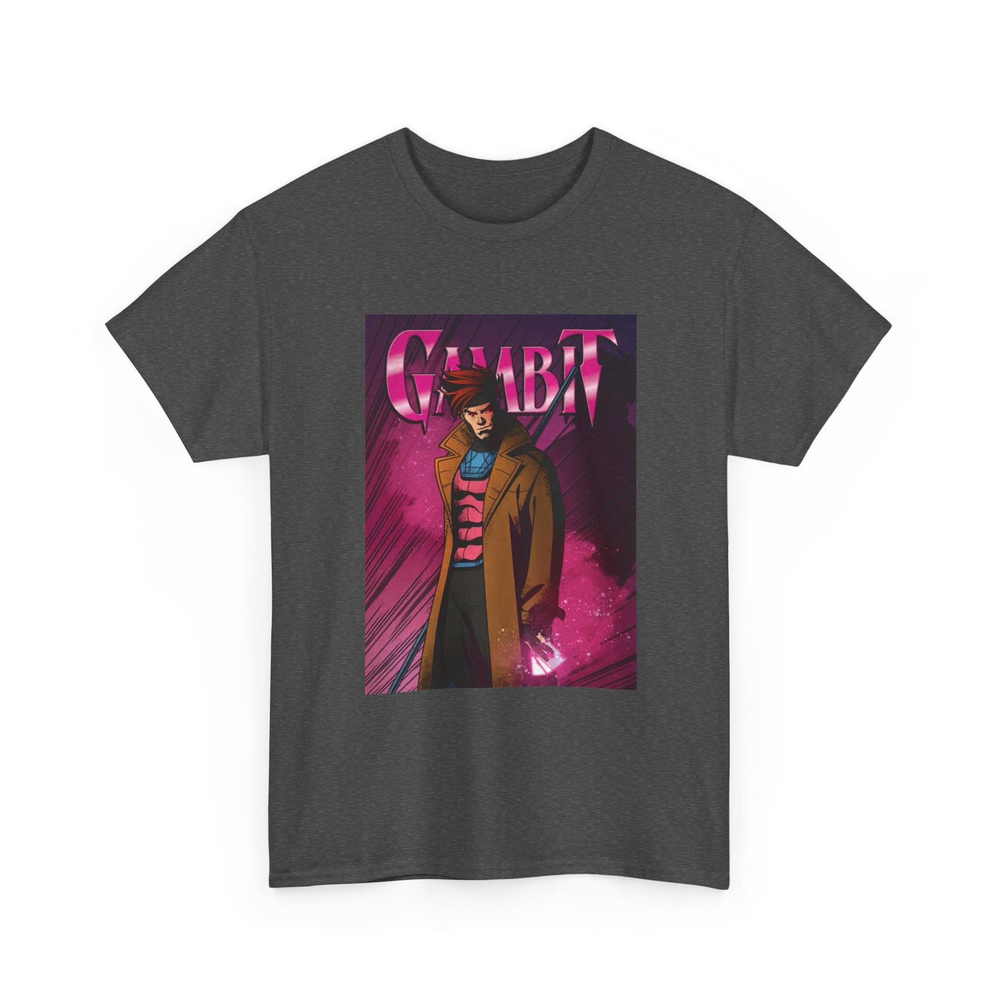 Gambit Tshirt Vintage Anime Cartoon Graphic Neon Unisex Heavy Cotton Tee