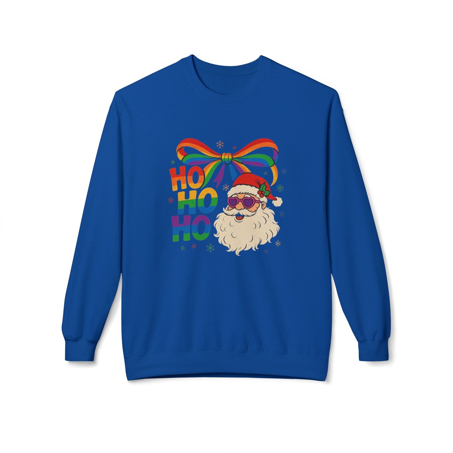 Rainbow Christmas Sweater NEW Unisex Fleece Crewneck Sweatshirt