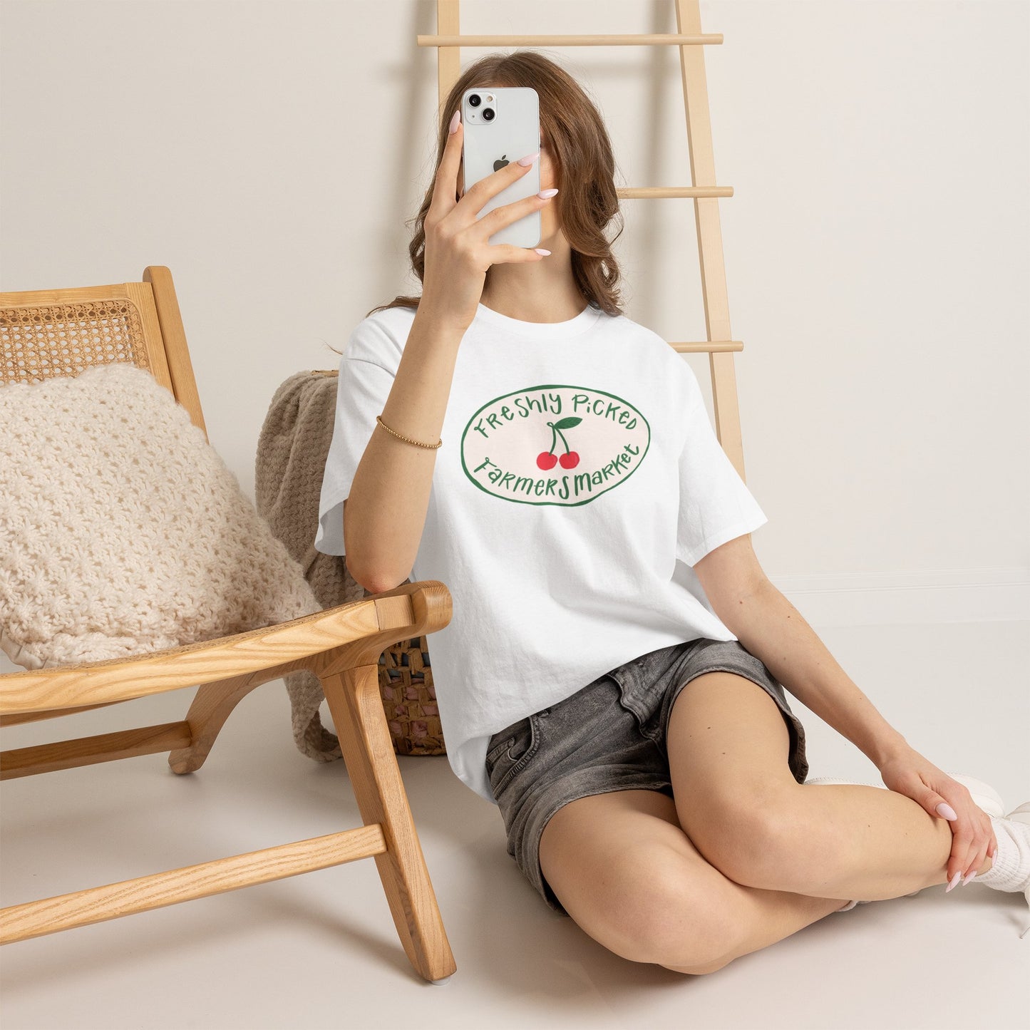 Freshly Picked Farmers Market Graphic T Shirt Retro Men's Heavy Cotton Tee