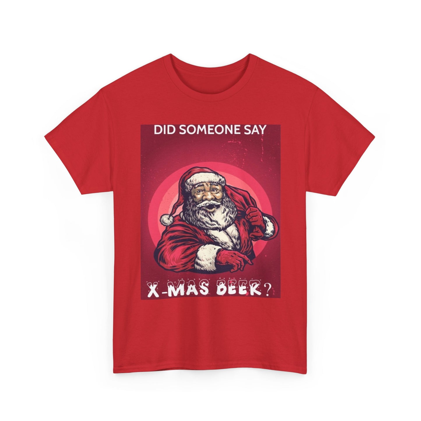 Xmas Beers T Shirt Funny Santa Graphic Christmas Unisex Heavy Cotton Tee