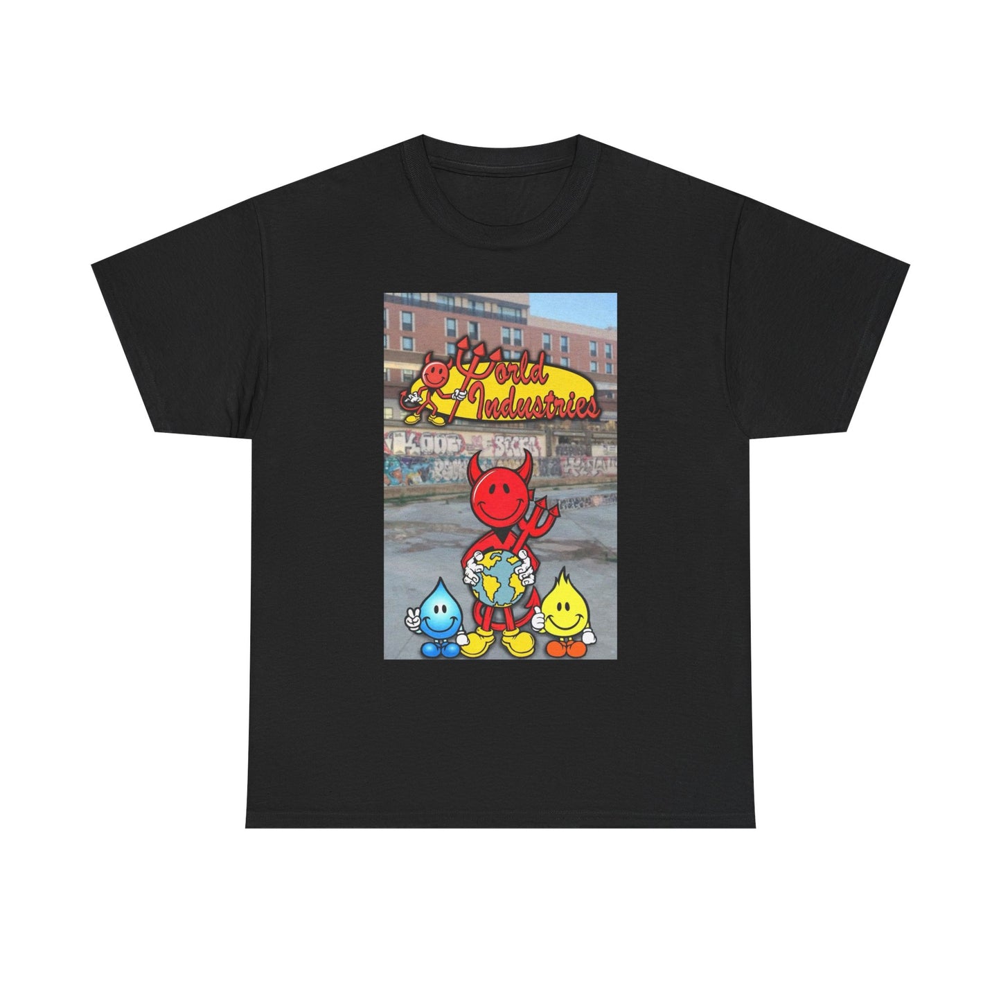 World Industries Graphic T Shirt Vintage Skateboarding Unisex Heavy Cotton Tee 1