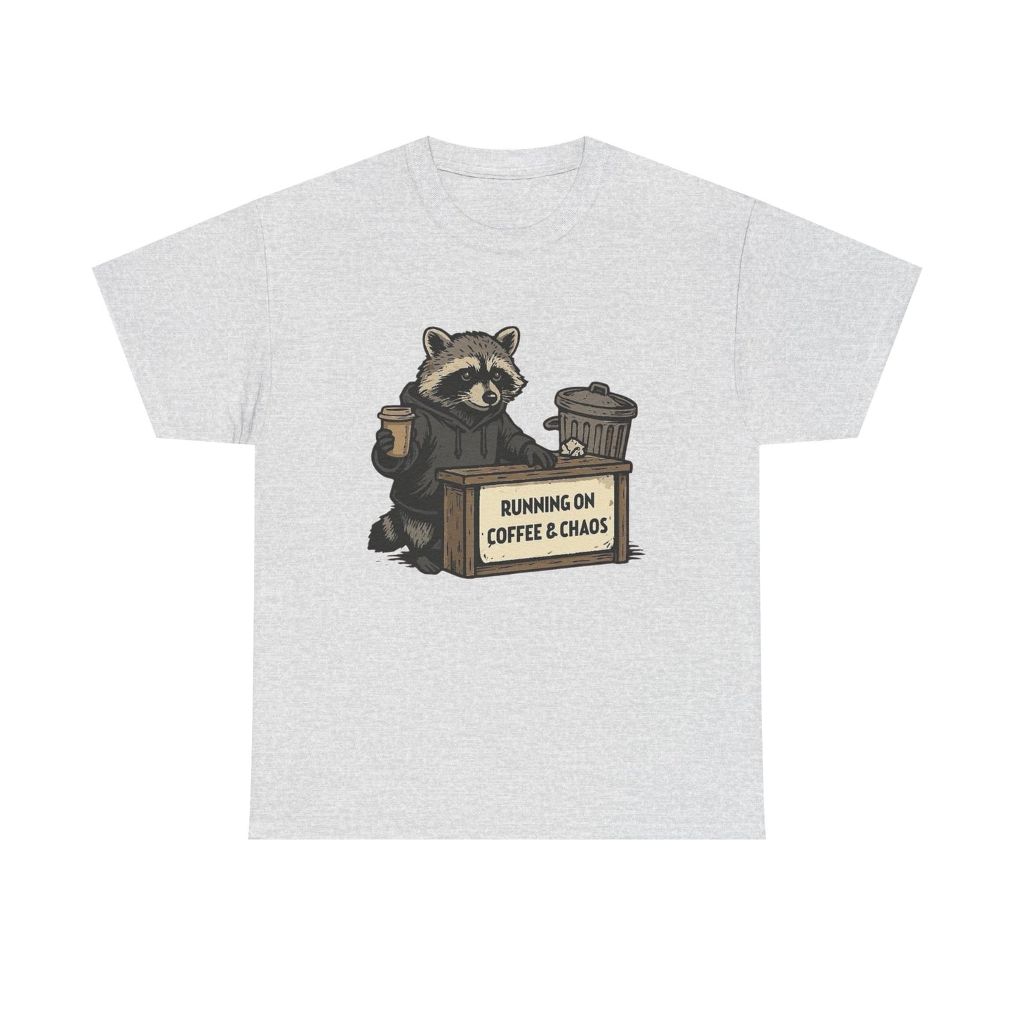 Running On Coffee And Chaos Funny Graphic T Shirt Heavy Cotton Tee Gift Vintage