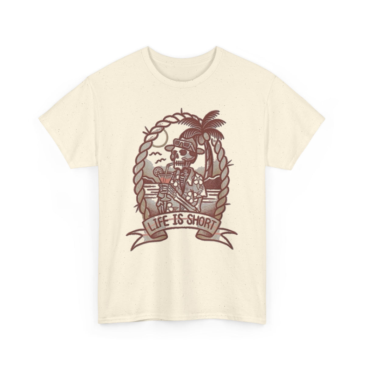 Skeleton Pirate Life Is Short Graphic Tee Men's Tee