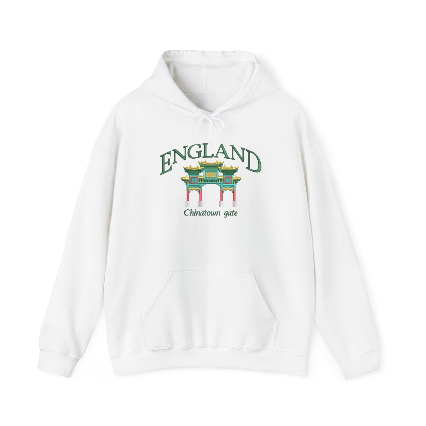 England China Town Gate Graphic Hoodie Heavy Blend Sweatshirt NEW