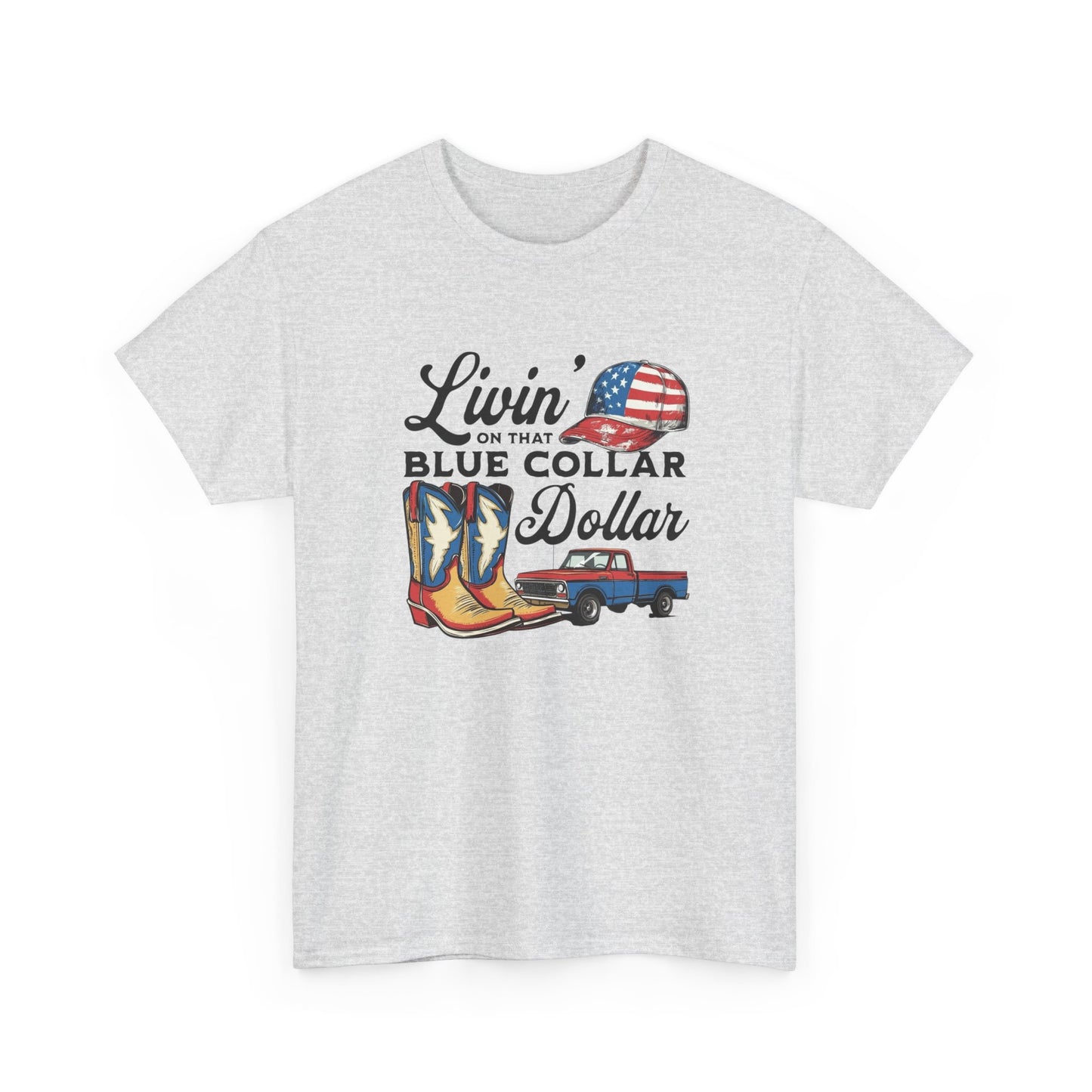 Living That Blue Collar Life Graphic T Shirt Unisex Heavy Cotton Tee Gift
