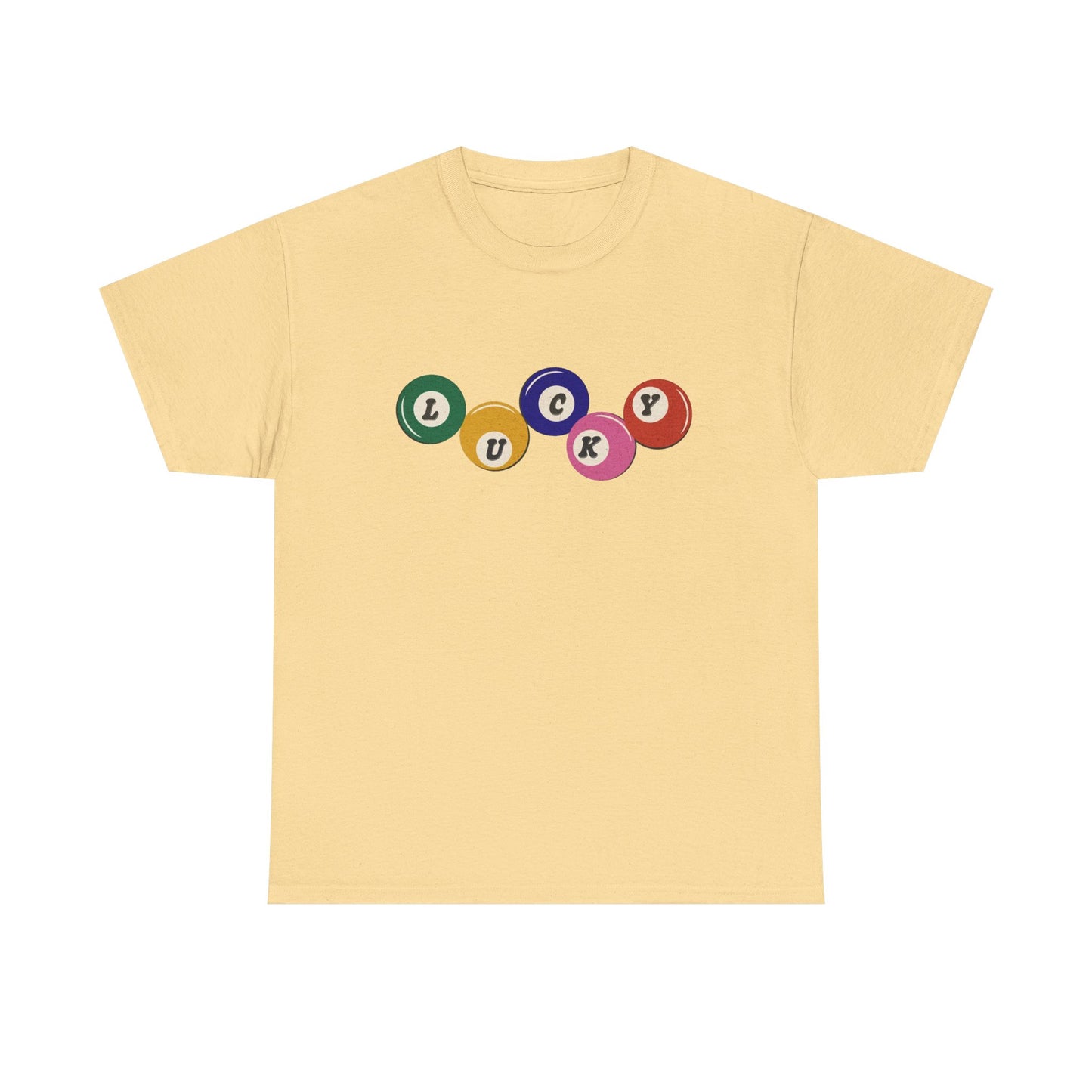 Lucky Pool Balls Retro Graphic T Shirt Men's Heavy Cotton Tee