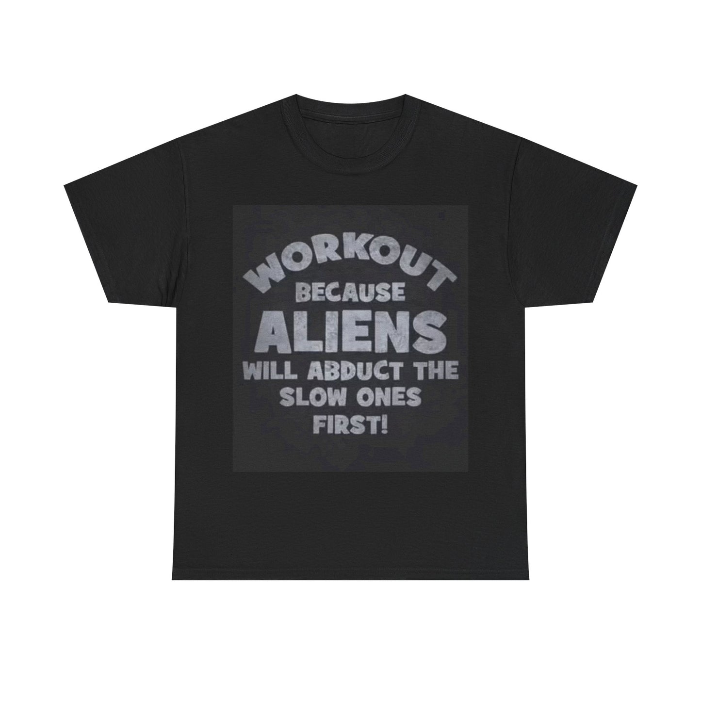Alien Funny Work Out Gear Gym Shirt Gift Lifting Unisex Heavy Cotton Tee