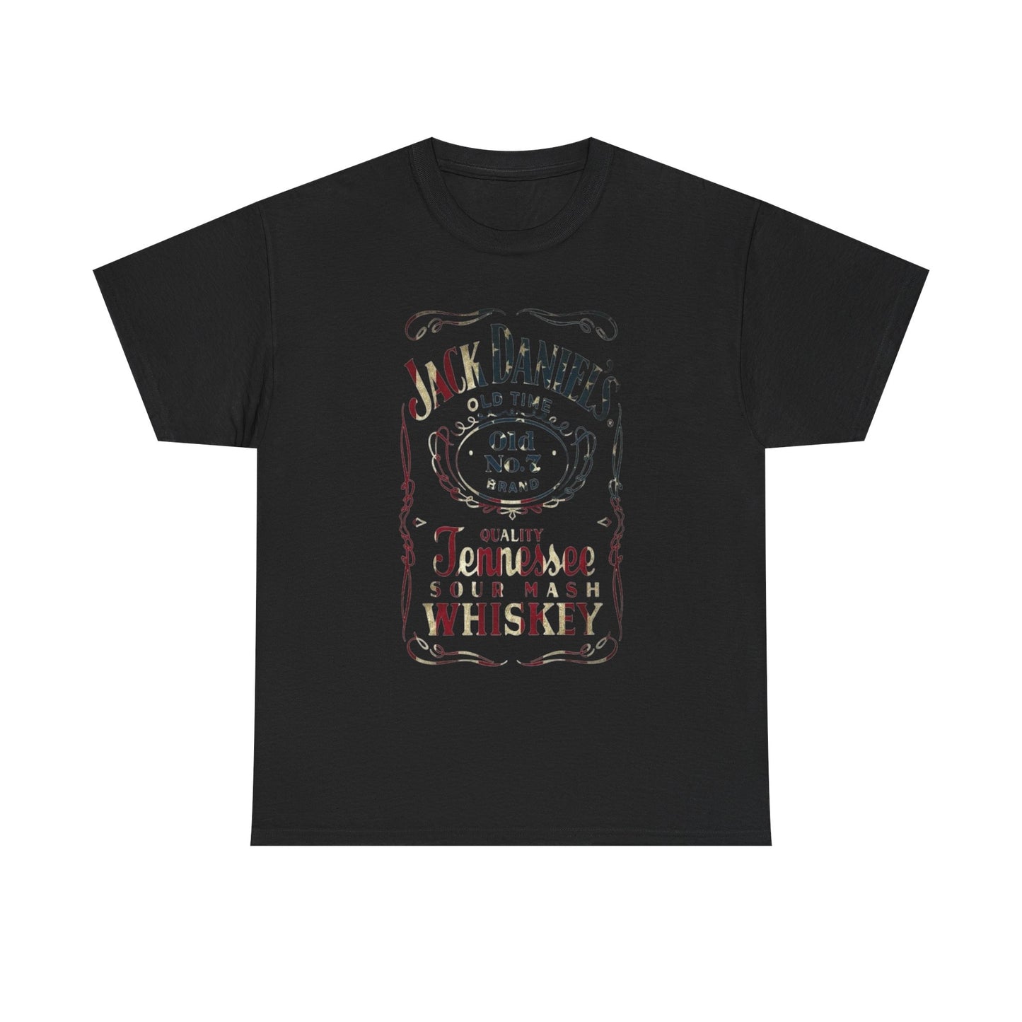 Jack Daniels American Flag Graphic T Shirt Unisex Heavy Cotton Tee NEW