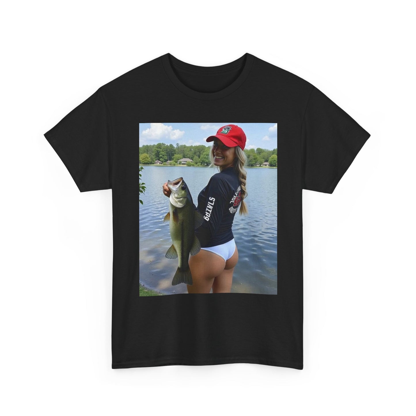 Babes Fishing Bikini Graphic T Shirt S-5XL Unisex Heavy Cotton Tee