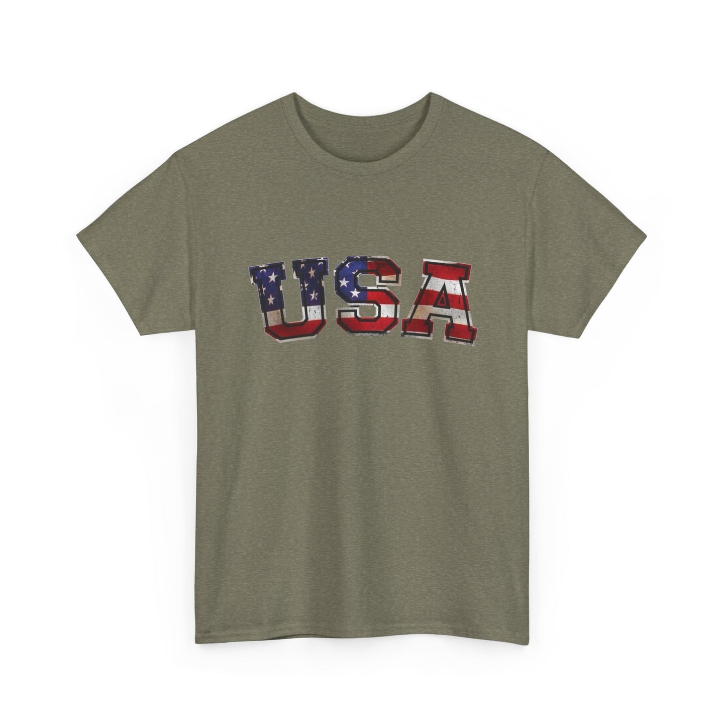 USA American Flag Retro Graphic T Shirt Unisex NEW Heavy Cotton Tee