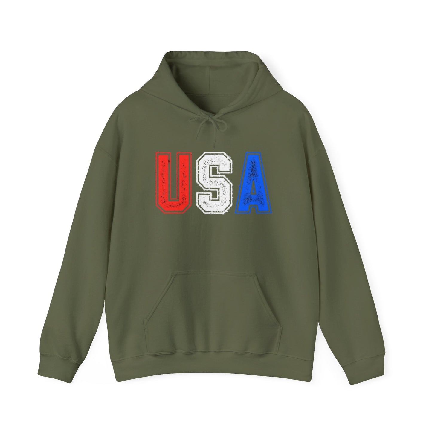 USA Red White And Blue Graphic Hoodie Unisex Heavy Blend™ Hooded Sweatshirt