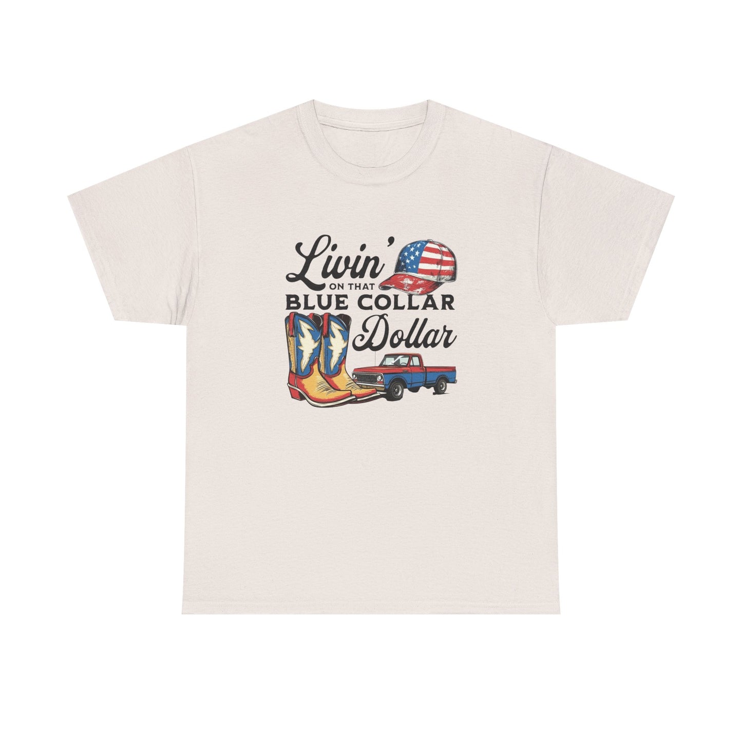 Living That Blue Collar Life Graphic T Shirt Unisex Heavy Cotton Tee Gift