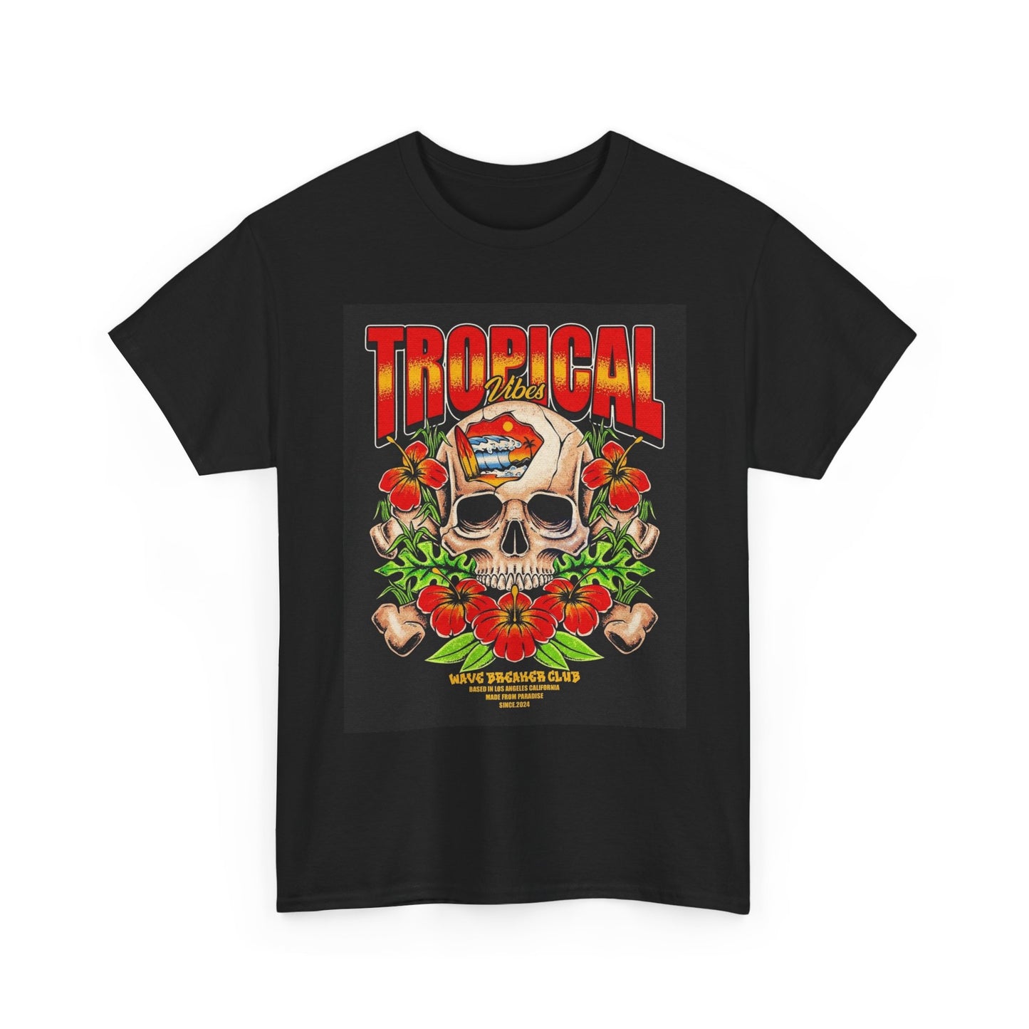 Tropical Vibes Graphic T Shirt Vintage Unisex Heavy Cotton Tee
