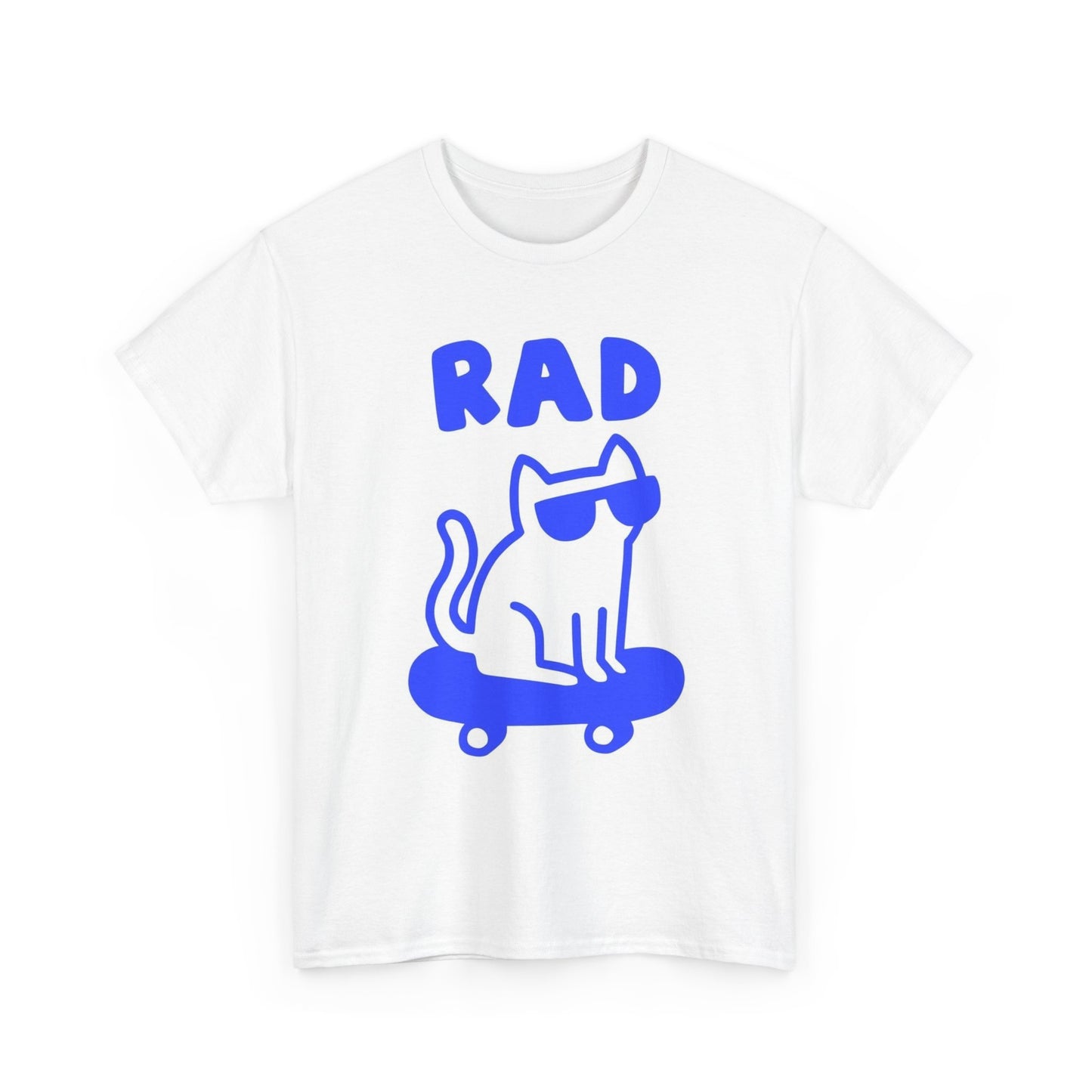 Rad Cat Skateboarding Graphic T Shirt Men's Heavy Cotton Tee