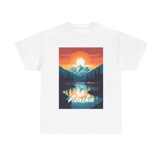 Alaskan Painting Tshirt Country bob Graphic alaska Unisex Heavy Cotton Tee ross