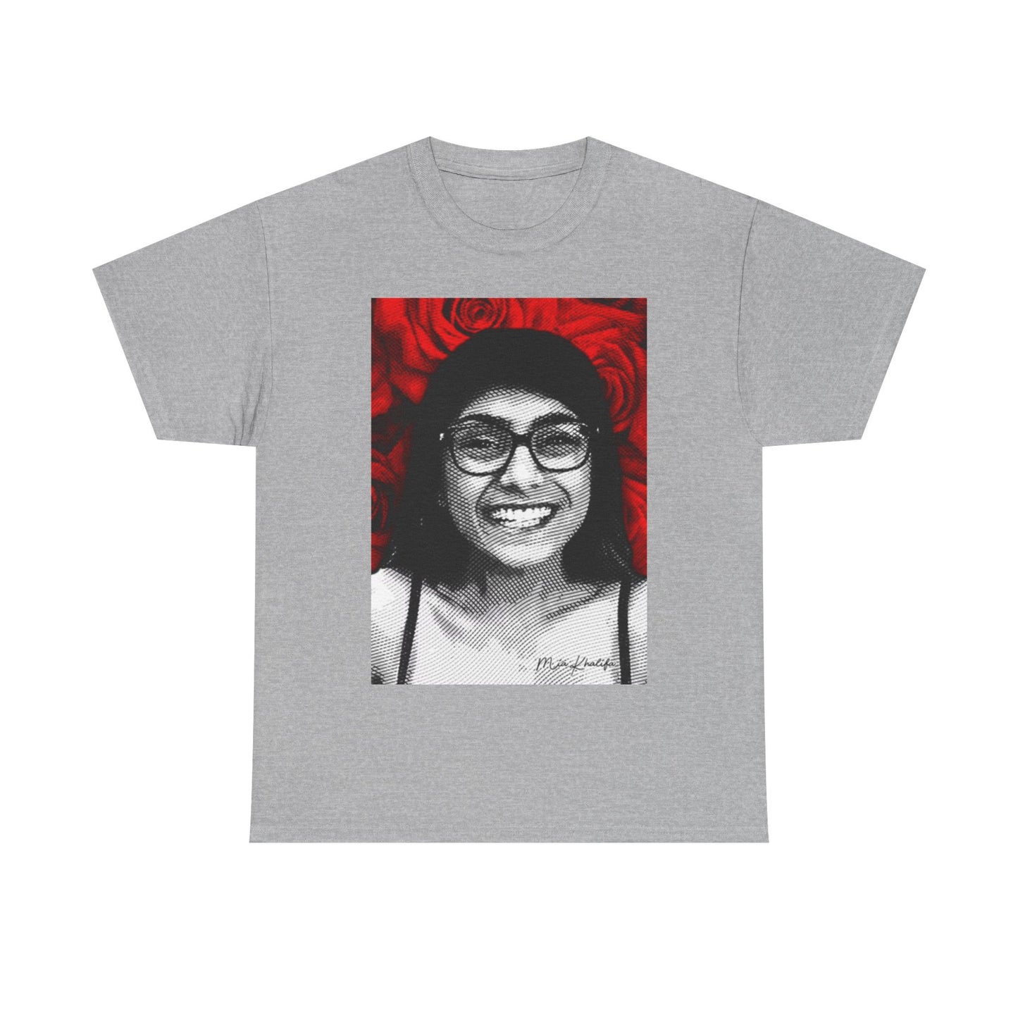 Mia Khalifa Shirt Funny Gift Roses Onlyfans Joke Unisex Heavy Cotton Tee