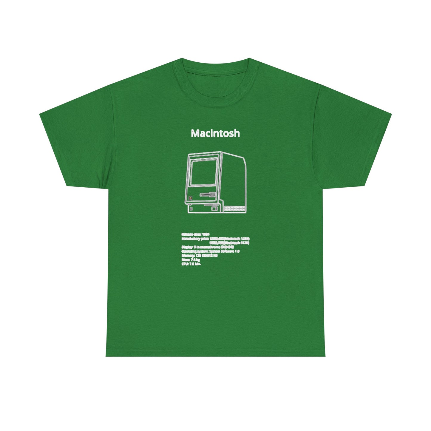 Macintosh Computer Graphic T Shirt Retro Tech Unisex Heavy Cotton Tee