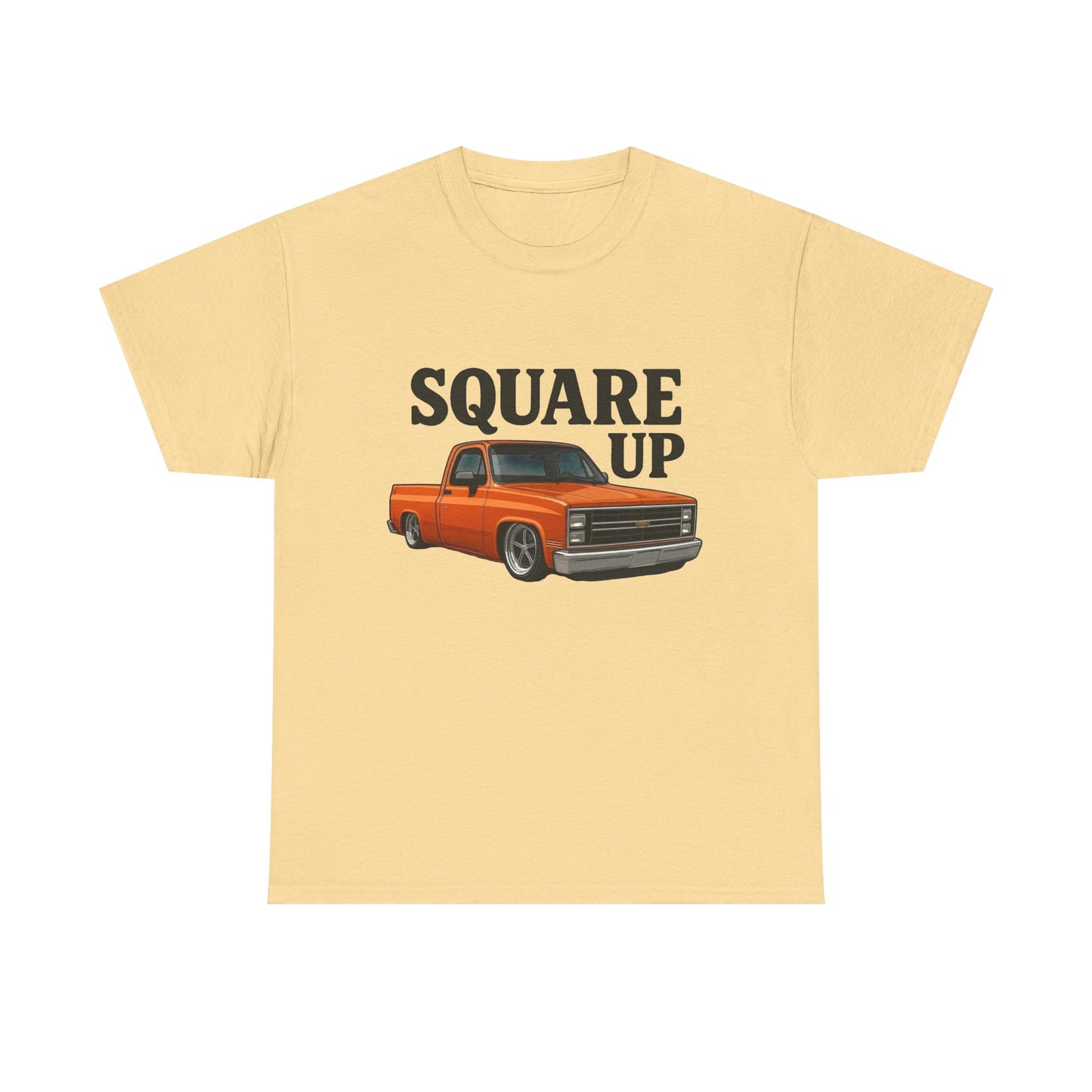 Square Up Chevy Trucks Retro Graphic T Shirt Unisex Heavy Cotton Tee NEW