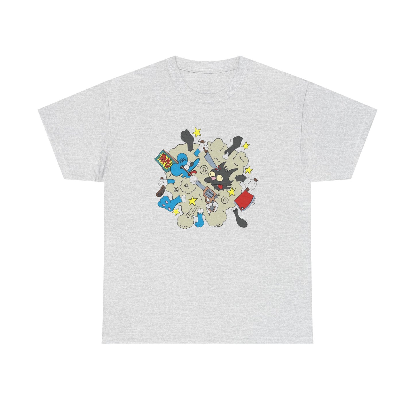Itchy And Scratchy Show Funny Graphic T-Shirt Comfy Cotton Tee Brand NEW