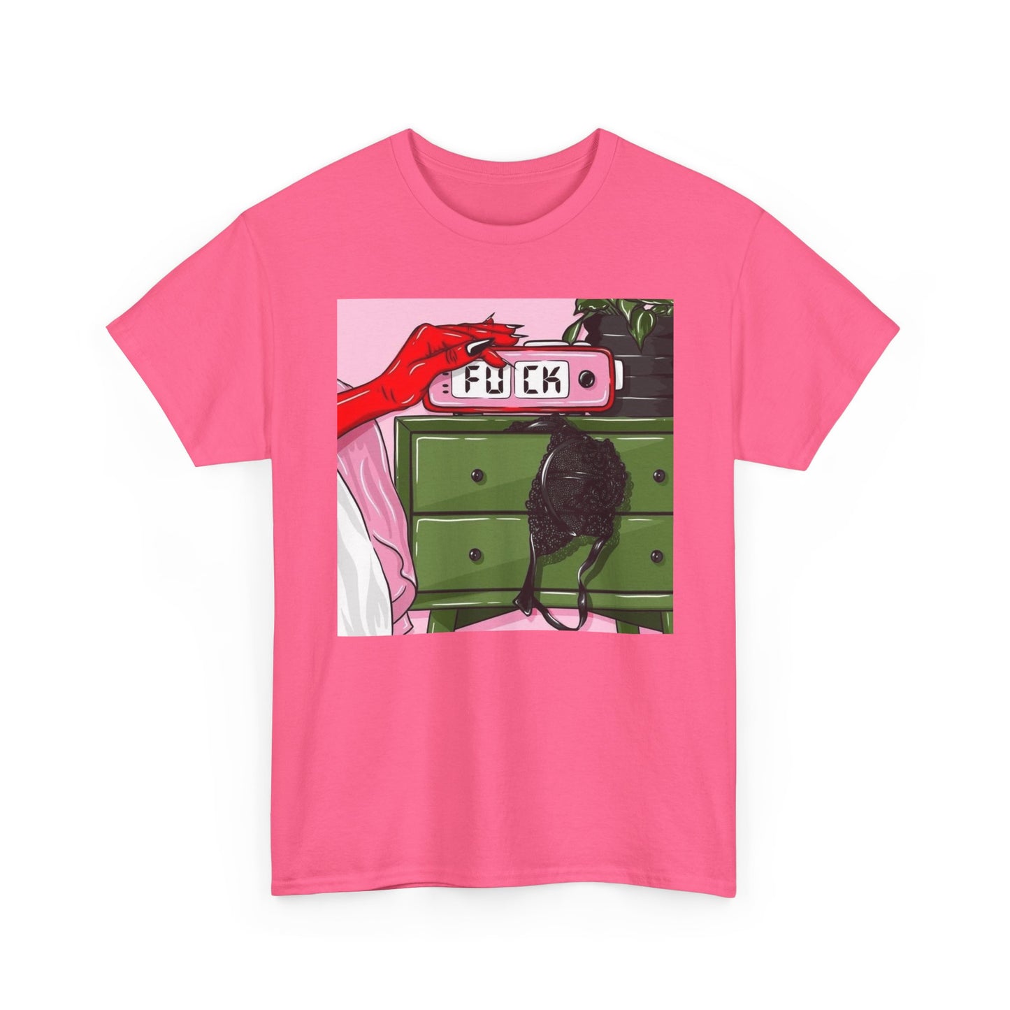 Funny Morning Alarm Clock Graphic T-Shirt Women's Heavy Comfy Cotton Tee